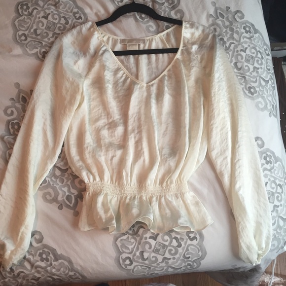 ✨NWOT✨Michael Kors Smocked Waist Peplum Blouse - Picture 5 of 8